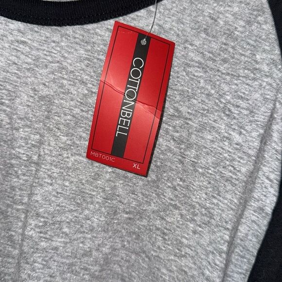 Men's Full Length Sleeve Raglan Cotton Baseball Tee Shirt Xl NWT - Picture 6 of 8